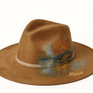 Pălărie pictată manual – inspirație Monet